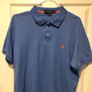 US Polo Assn Size Extra Large Luxury Feel Polo Shirt Mens Short Sleeve Blue
